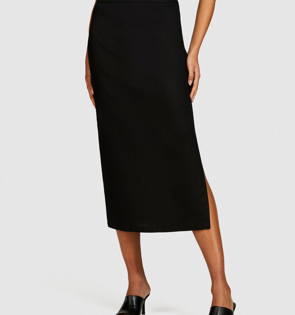 Pencil skirt - women's midi skirts - Black | Sisley image number 4